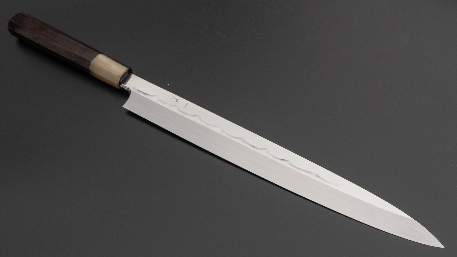 Hitohira Genkai Manzo Honyaki Sanbonsugi Yanagiba 300mm Ebony Handle (Saya) | HITOHIRA