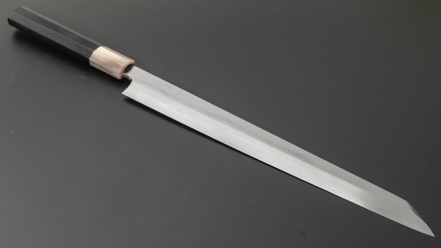 Hitohira Togashi White #1 Mizu Honyaki Kiritsuke Yanagiba 300mm Taihei Ebony Handle (Saya) - HITOHIRA