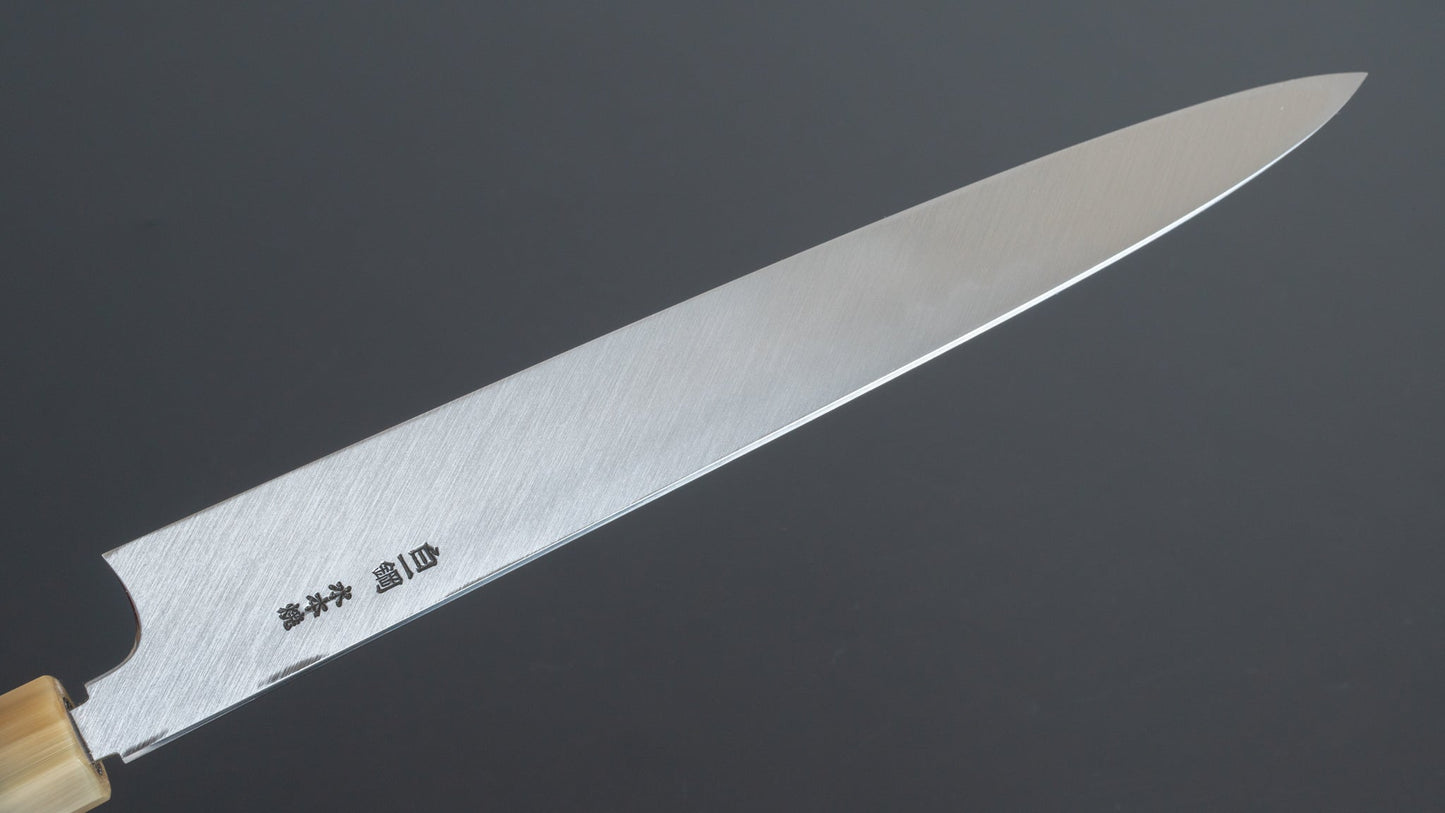 Hitohira Togashi Kambei White #1 Mizu Honyaki Yanagiba 270mm Taihei Ebony Handle (Limited/ Saya/ #008) - HITOHIRA