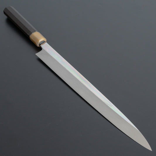 Hitohira Togashi Kambei White #1 Mizu Honyaki Yanagiba 300mm Taihei Ebony Handle (Limited/ Saya/ #009) - HITOHIRA