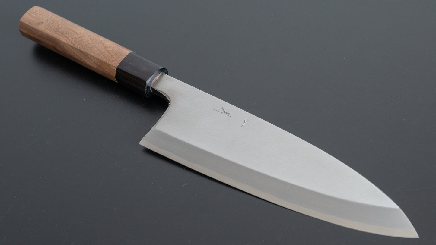 Hitohira Kikuchiyo Manzo White #3 Deba 180mm Walnut Handle (Saya) - HITOHIRA