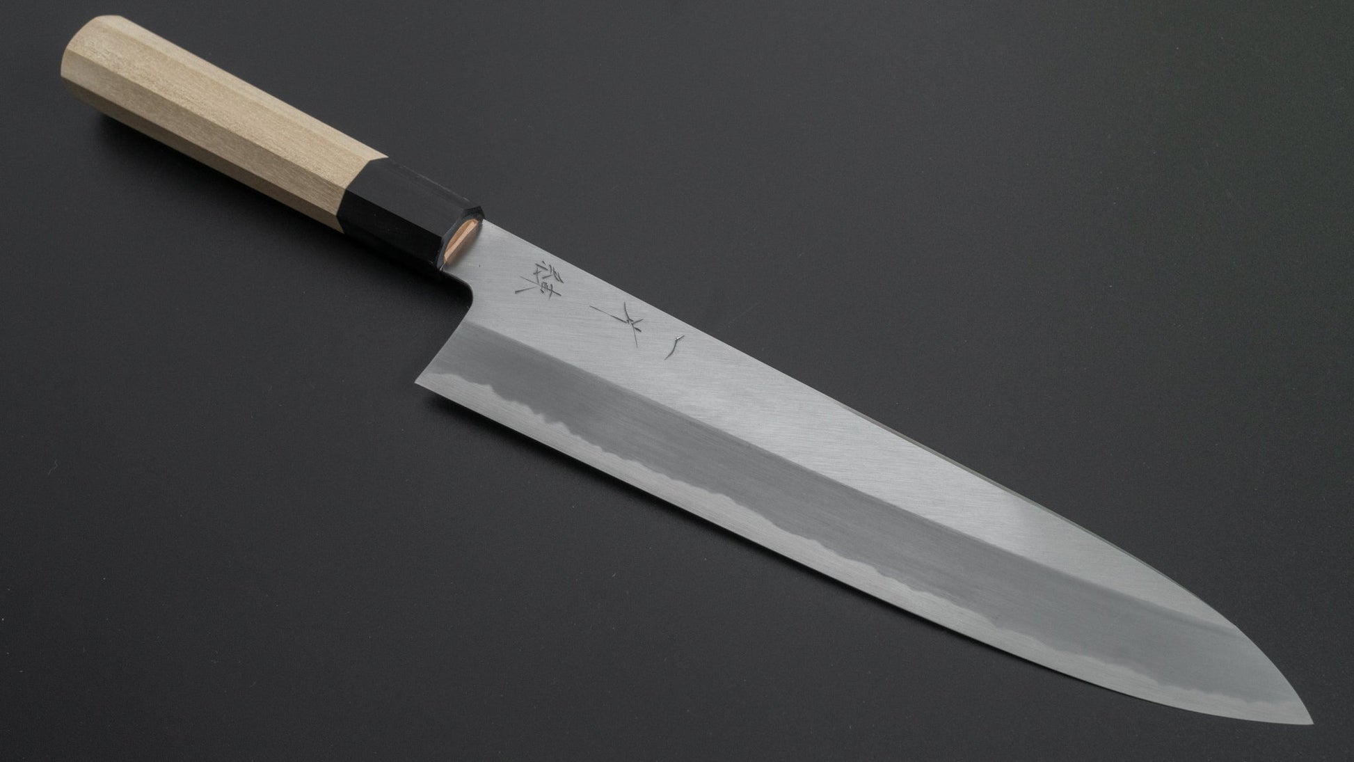 Hitohira Kikuchiyo Ren Blue #2 Gyuto 240mm Ho Wood Handle - HITOHIRA