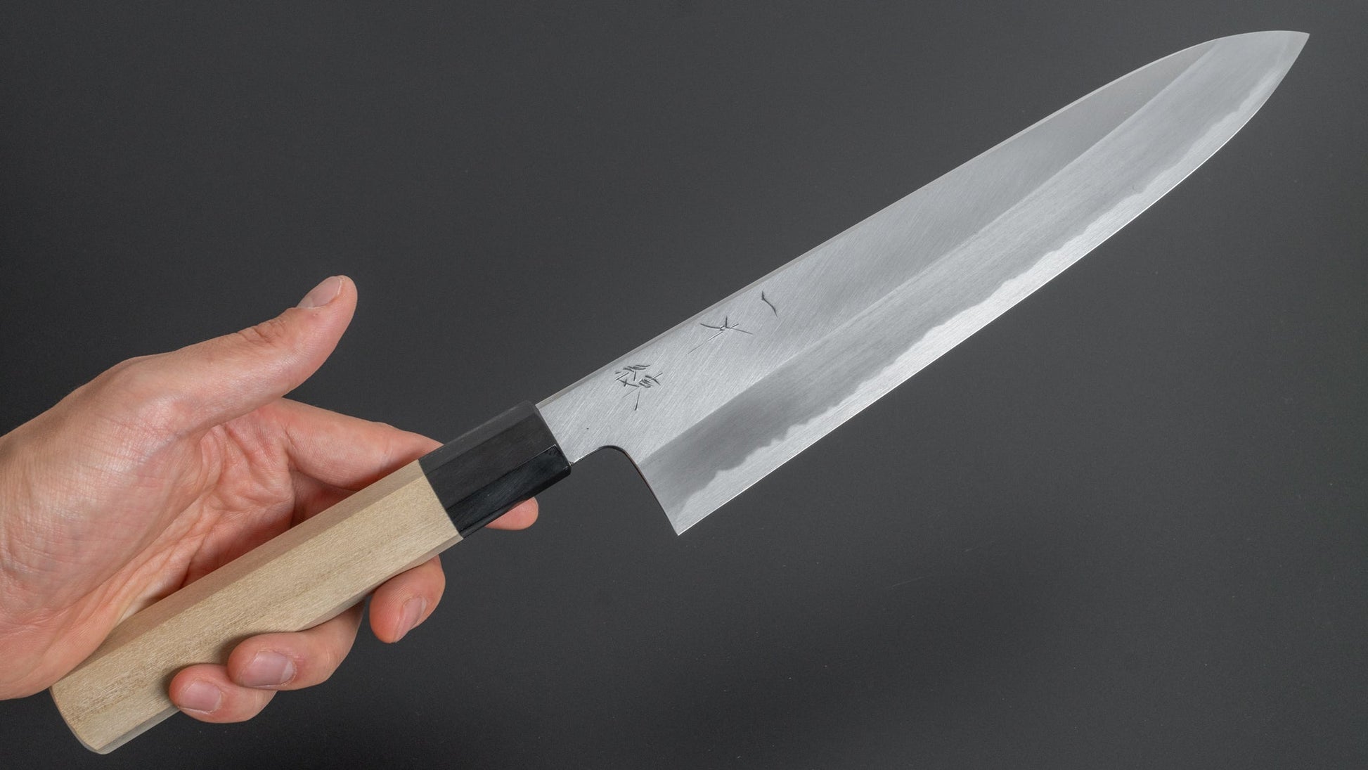 Hitohira Kikuchiyo Ren Blue #2 Gyuto 240mm Ho Wood Handle - HITOHIRA