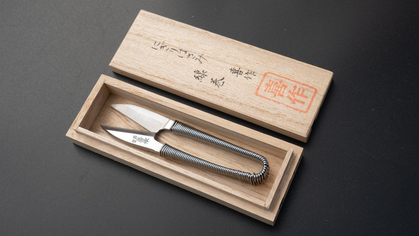 Morihei Kisaku Nigiri Thread Shears 105mm (String Handle with Kiri Box) | HITOHIRA