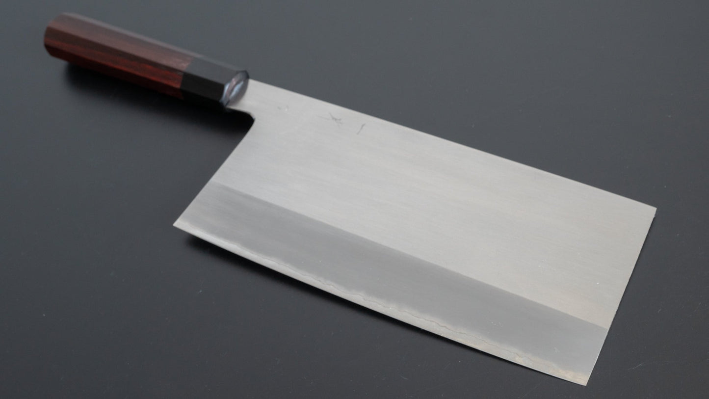 Hitohira Togashi White #1 Stainless Clad Chinese Cleaver 220mm Taihei Rosewood Handle (#6) - HITOHIRA