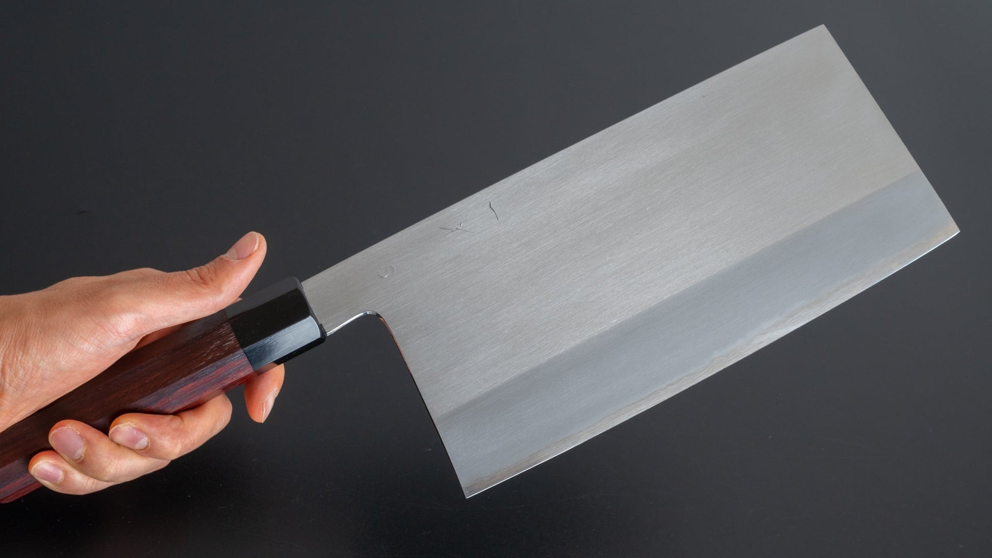 Hitohira Togashi White #1 Stainless Clad Chinese Cleaver 220mm Taihei Rosewood Handle (#6) - HITOHIRA