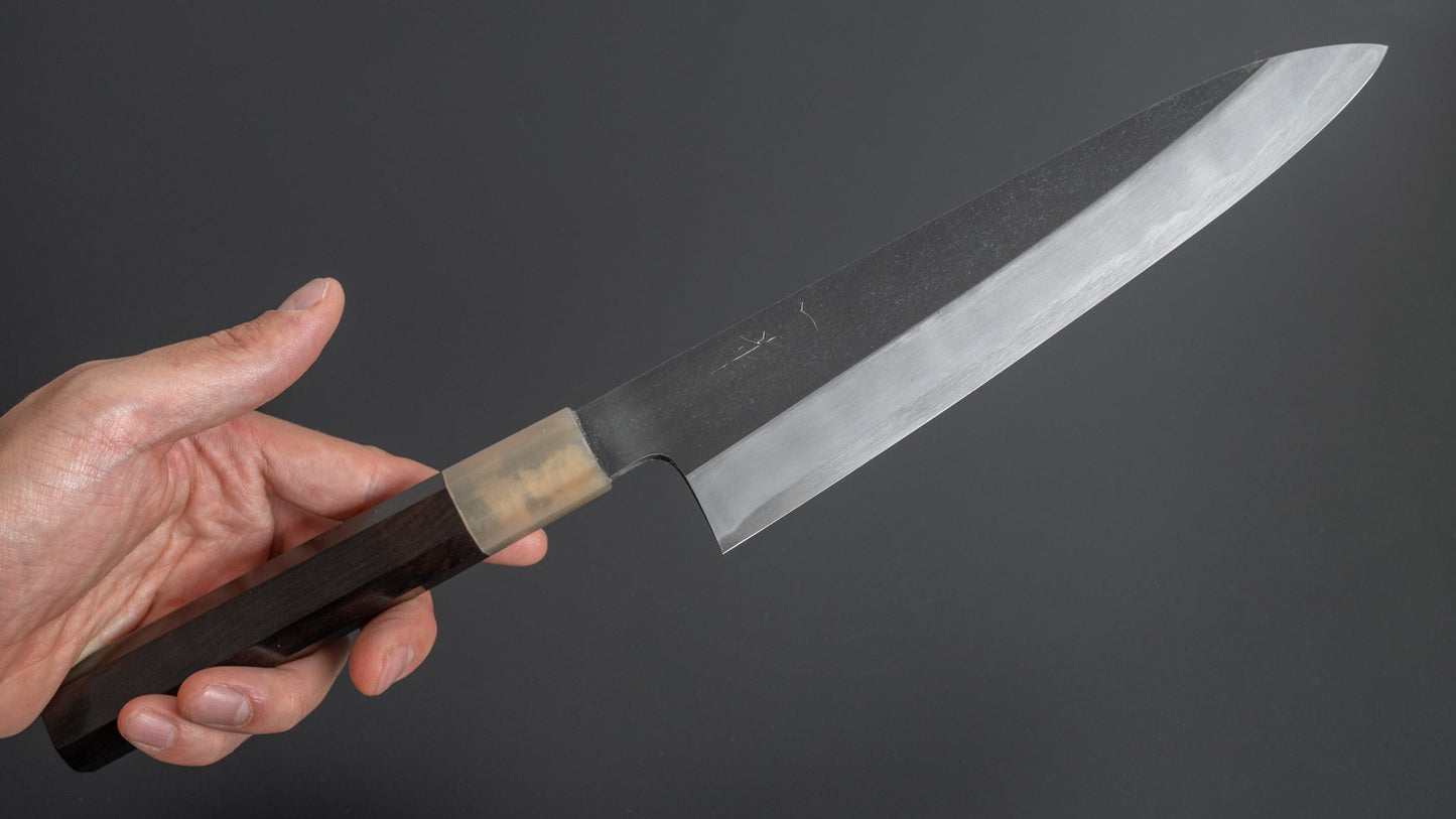 Hitohira Kikuchiyo Kyuzo White #2 Kurouchi Gyuto 210mm Ebony Handle - HITOHIRA