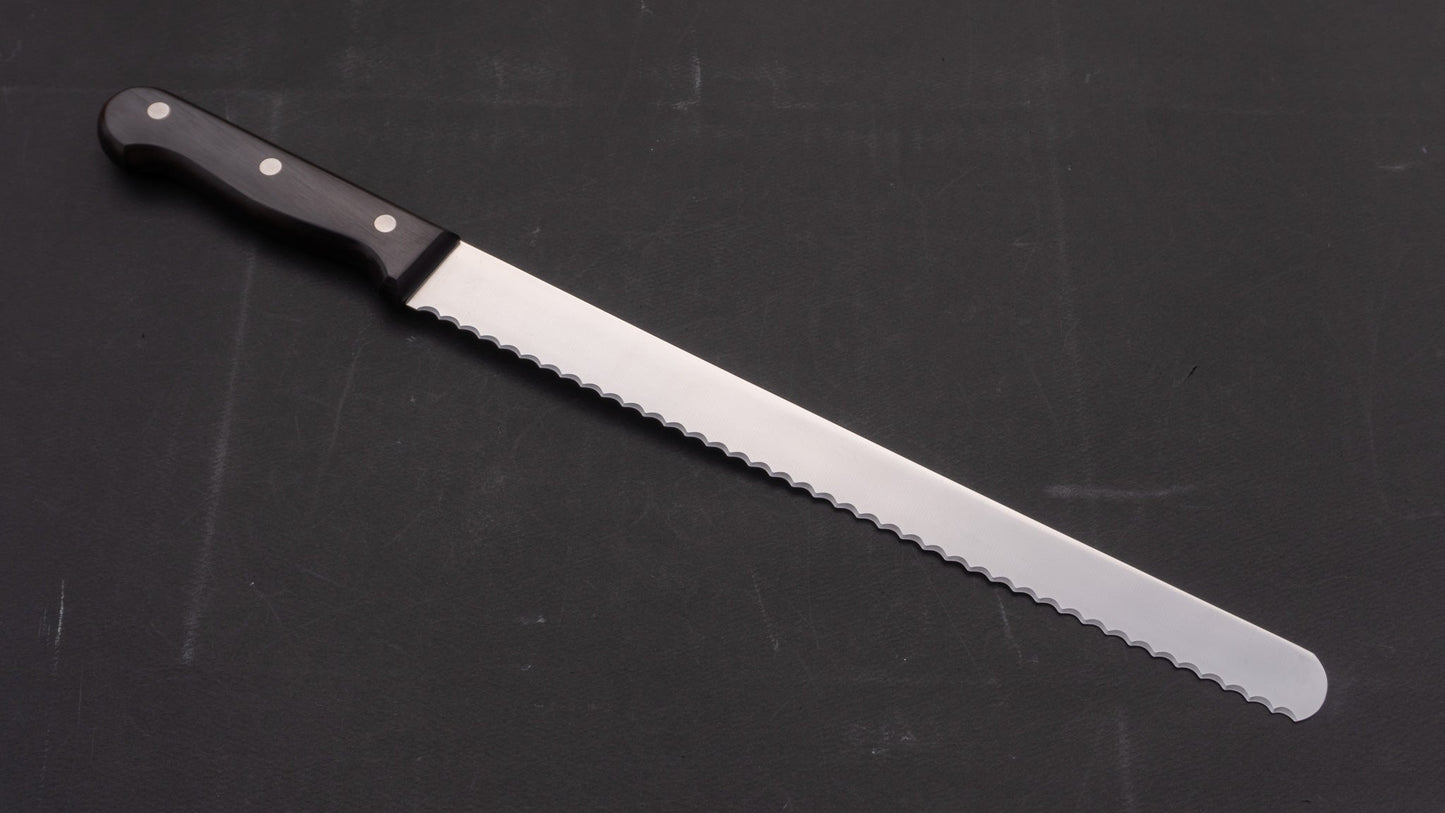 Hitohira Mumei Stainless Bread Knife 300mm Pakka Handle | HITOHIRA