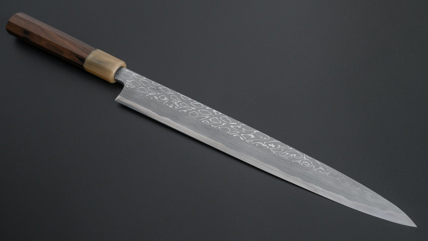 Hitohira Kikuchiyo Mosuke Kikko Blue #1 Yanagiba 300mm Ziricote Handle (Saya) - HITOHIRA