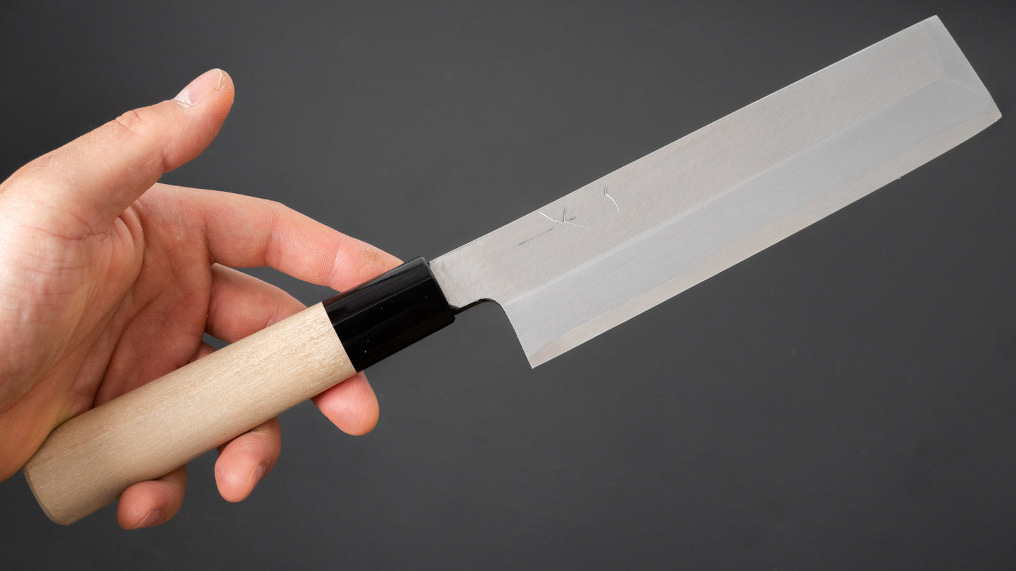 Hitohira Gorobei White #3 Usuba 180mm Ho Wood Handle (D-Shape) - HITOHIRA