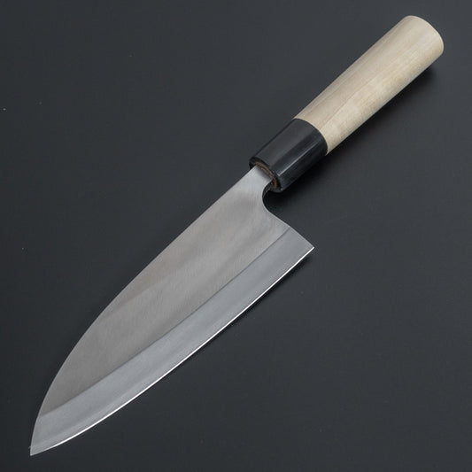 Mumei Stainless Left-Handed Deba 165mm Ho Wood Handle - HITOHIRA