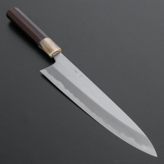 Hitohira Tanaka Kyuzo Blue Super Migaki Gyuto 240mm Taihei Makassar Ebony Handle (Saya) - HITOHIRA