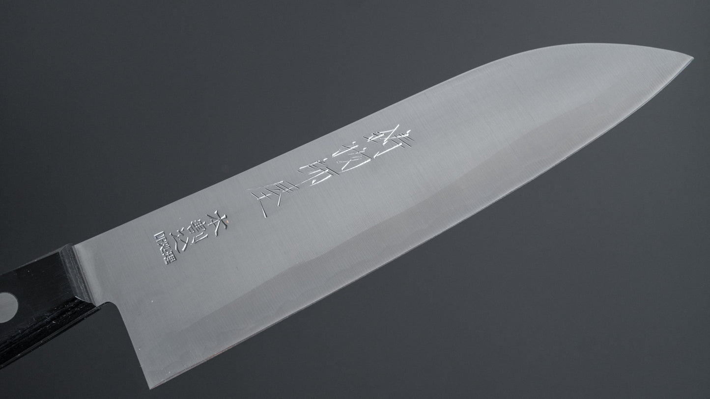 Hitohira Imojiya OKD White #2 Stainless Clad Santoku 180mm Pakka Handle - HITOHIRA