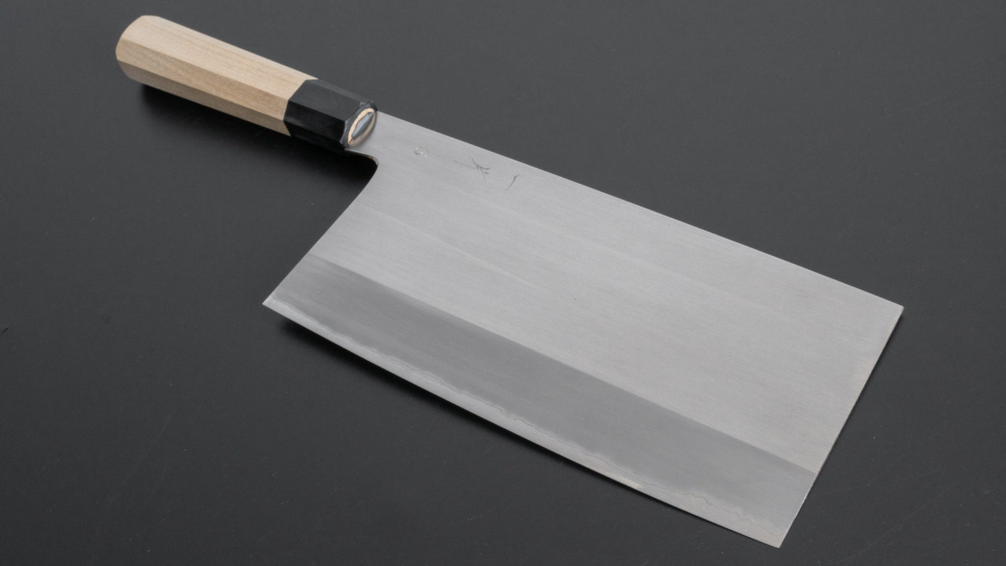 Hitohira Togashi White #1 Stainless Clad Migaki Chinese Cleaver 220mm Ho Wood Handle (#6) - HITOHIRA