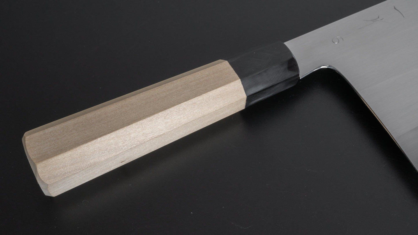 Hitohira Togashi White #1 Stainless Clad Migaki Chinese Cleaver 220mm Ho Wood Handle (#6) - HITOHIRA