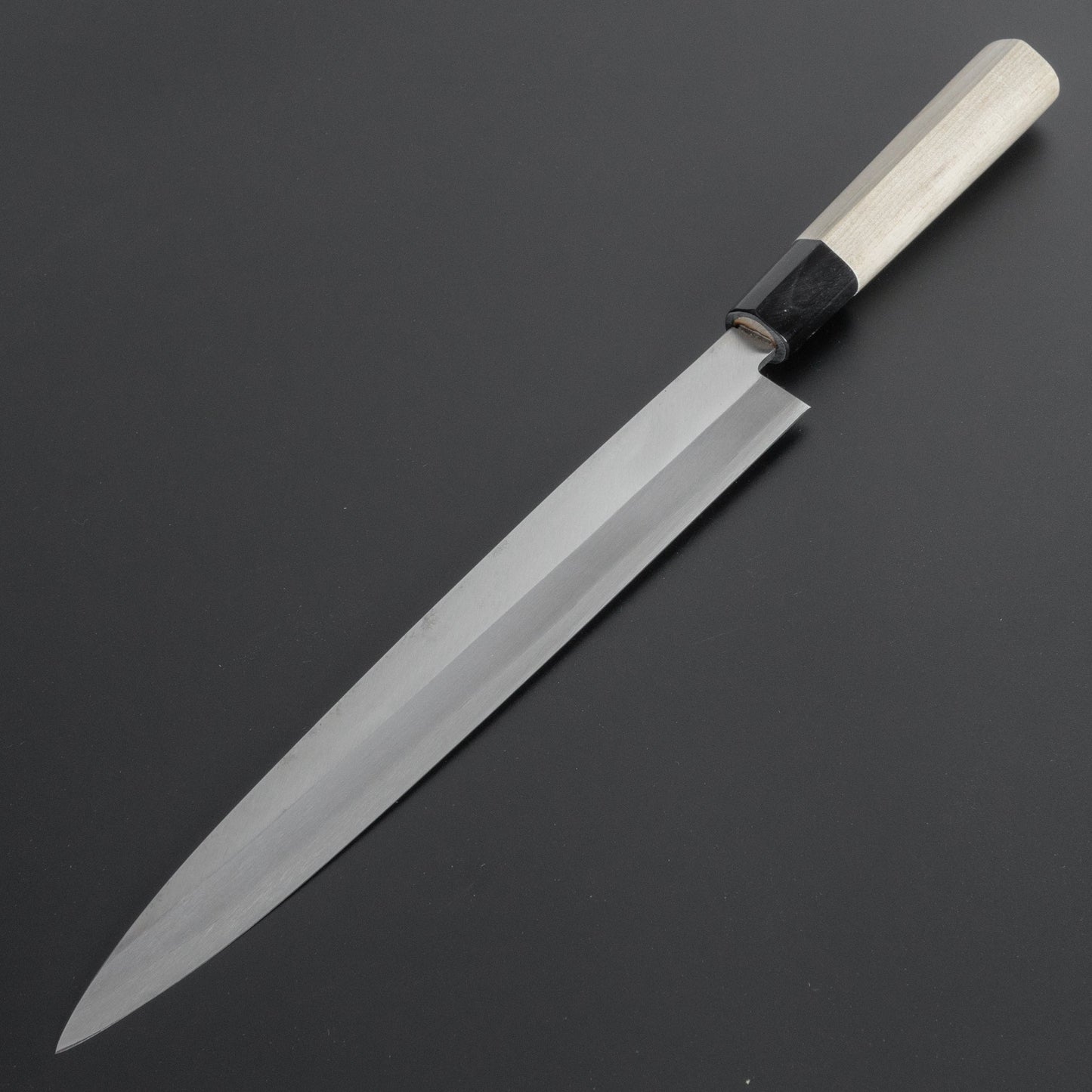 Mumei Stainless Left-Handed Yanagiba 270mm Ho Wood Handle - HITOHIRA