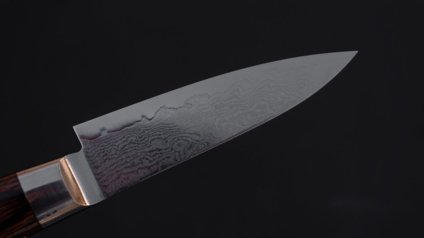 Hitohira Imojiya ST Damascus Paring 80mm Imitation Mahogany Handle | HITOHIRA