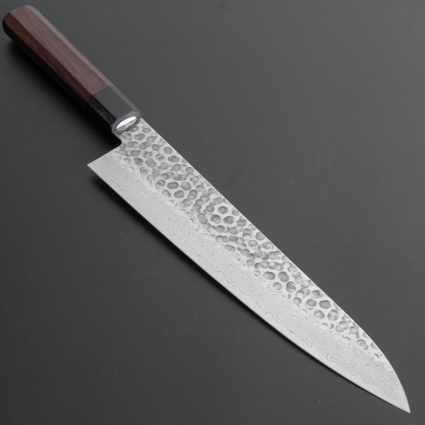 Hitohira HG Tsuchime Damascus Gyuto 240mm Rosewood Handle (Original Handle) - HITOHIRA