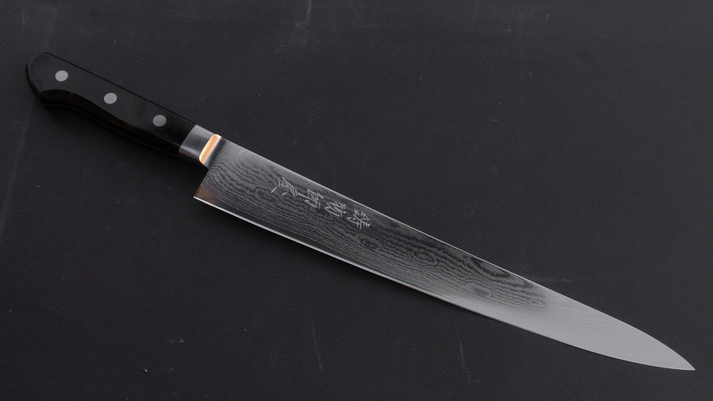 Hitohira Imojiya Kuma 33 layers Damascus VG10 Sujihiki 270mm Pakka Handle | HITOHIRA