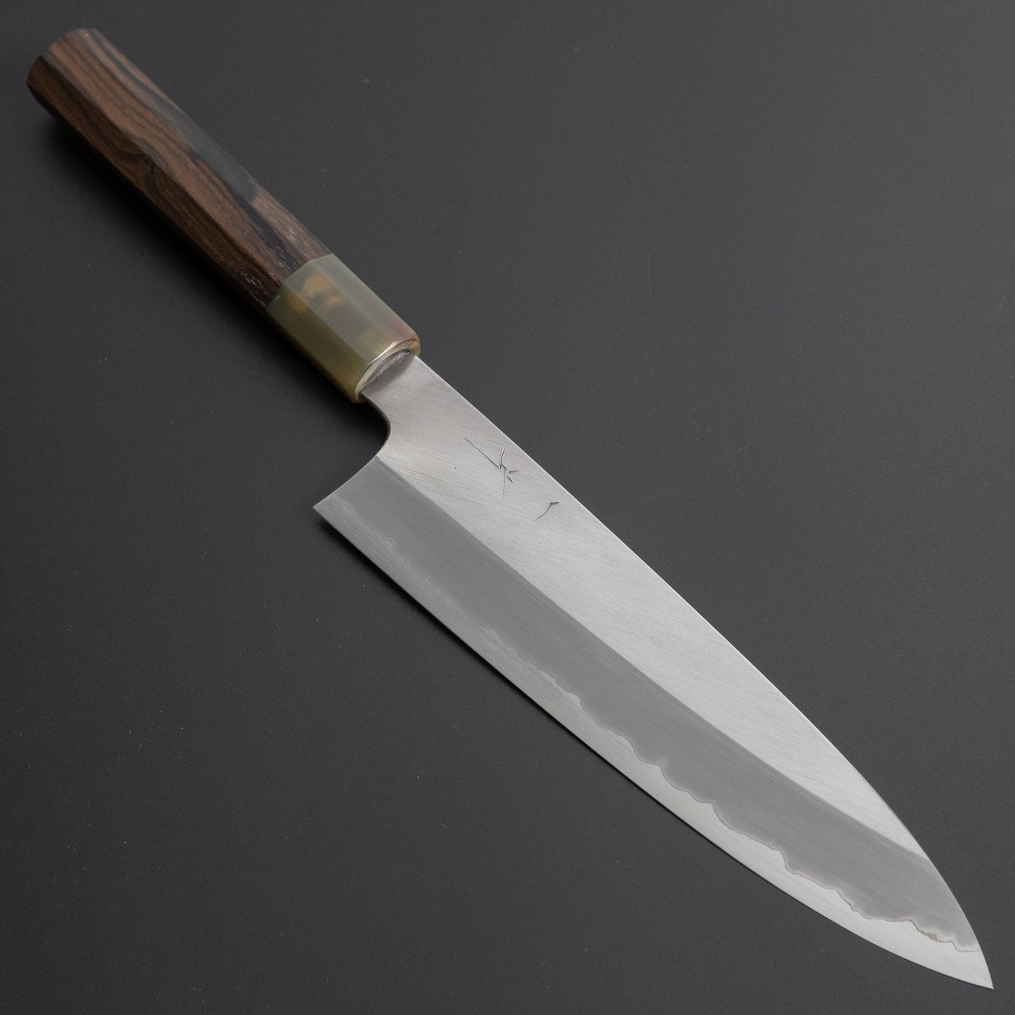 Hitohira Togashi White #1 Stainless Clad Migaki Gyuto 210mm Ziricote Handle - HITOHIRA