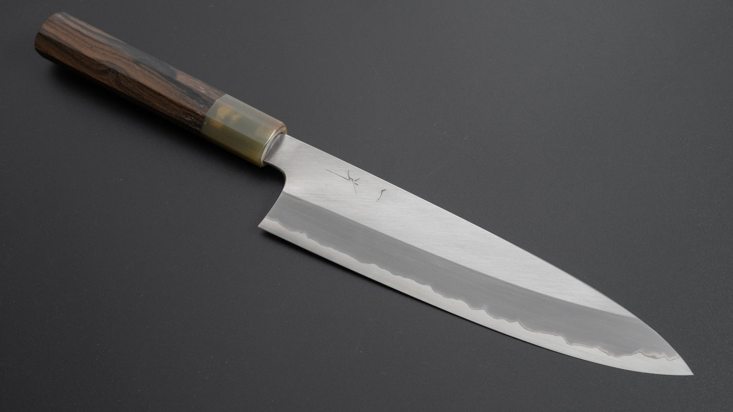 Hitohira Togashi White #1 Stainless Clad Migaki Gyuto 210mm Ziricote Handle - HITOHIRA