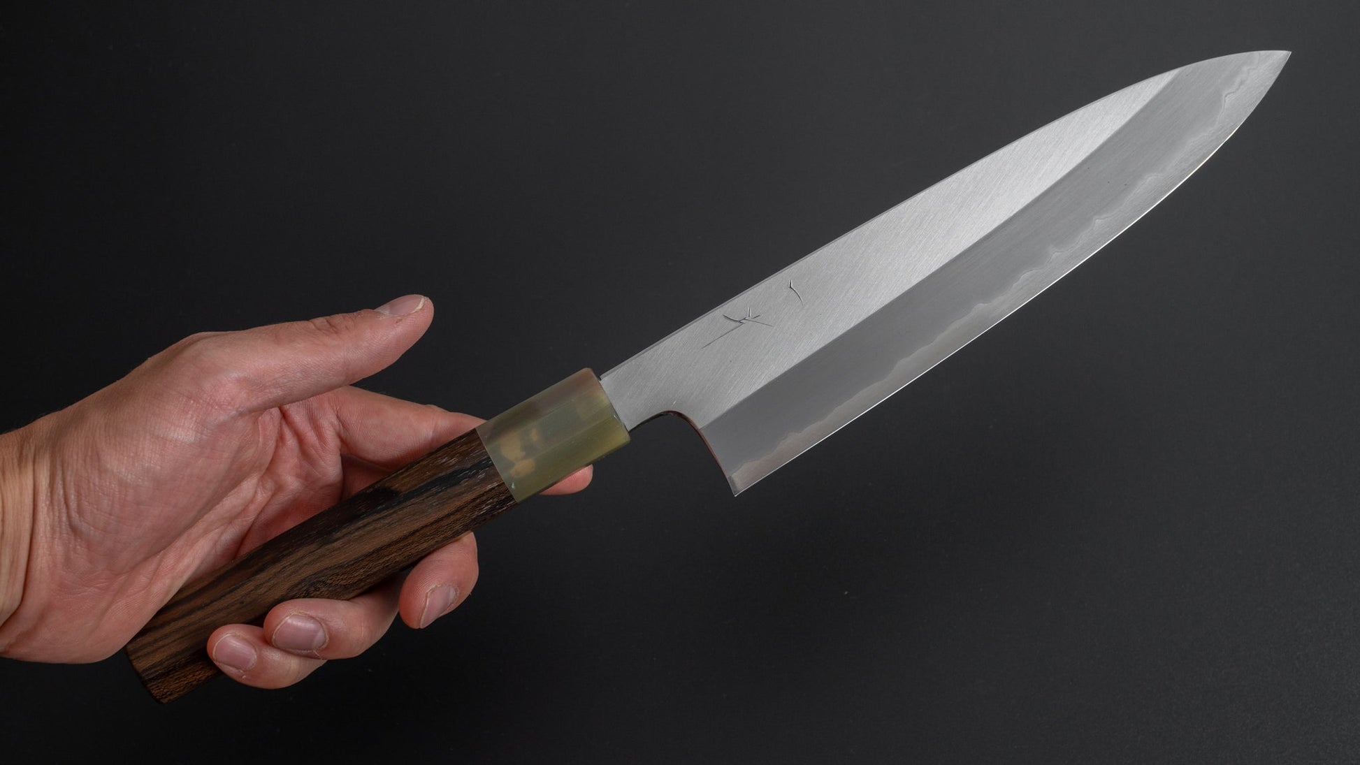 Hitohira Togashi White #1 Stainless Clad Migaki Gyuto 210mm Ziricote Handle - HITOHIRA