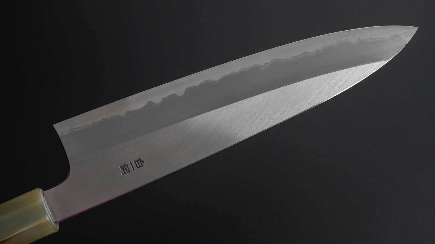 Hitohira Togashi White #1 Stainless Clad Migaki Gyuto 210mm Ziricote Handle - HITOHIRA