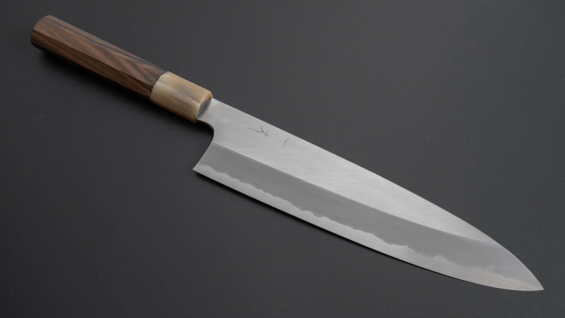 Hitohira Togashi White #1 Stainless Clad Migaki Gyuto 240mm Ziricote Handle - HITOHIRA