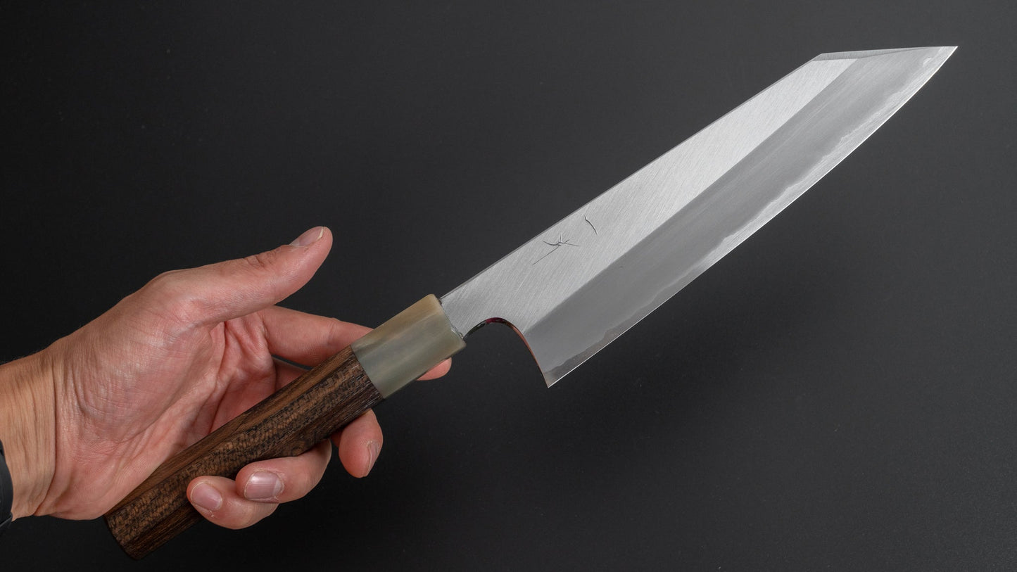 Hitohira Togashi White #1 Stainless Clad Migaki Kiritsuke Gyuto 210mm Ziricote Handle - HITOHIRA