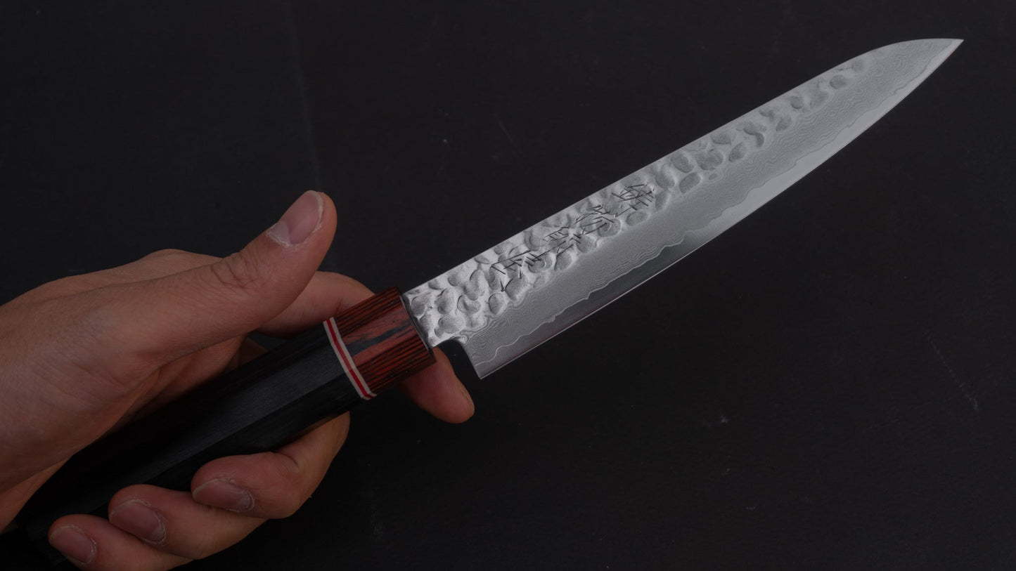 Hitohira Imojiya ST Tsuchime Damascus Petty 150mm Pakka Handle | HITOHIRA