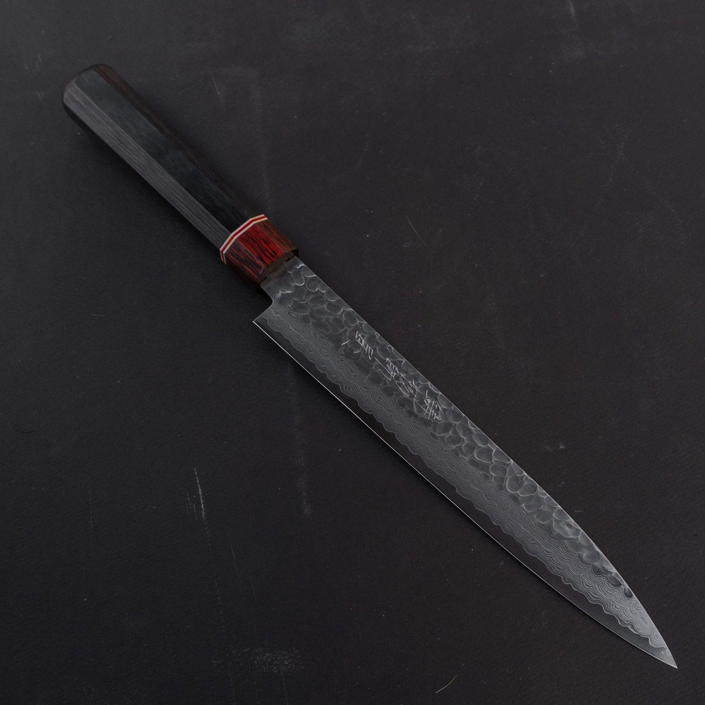 Hitohira Imojiya ST Tsuchime Damascus Sujihiki 210mm Pakka Handle | HITOHIRA