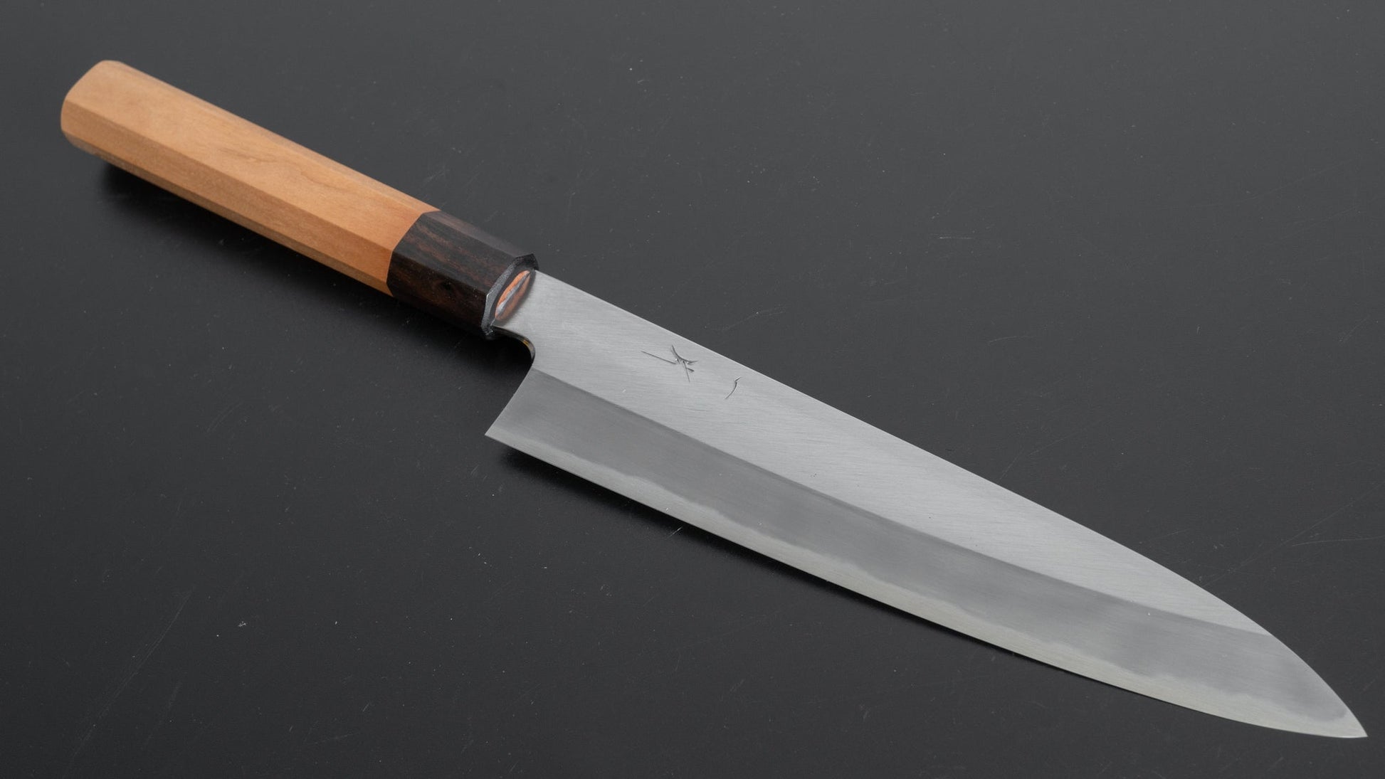 Hitohira Kikuchiyo Kyuzo White #2 Migaki Gyuto 210mm Cherry Wood Handle - HITOHIRA