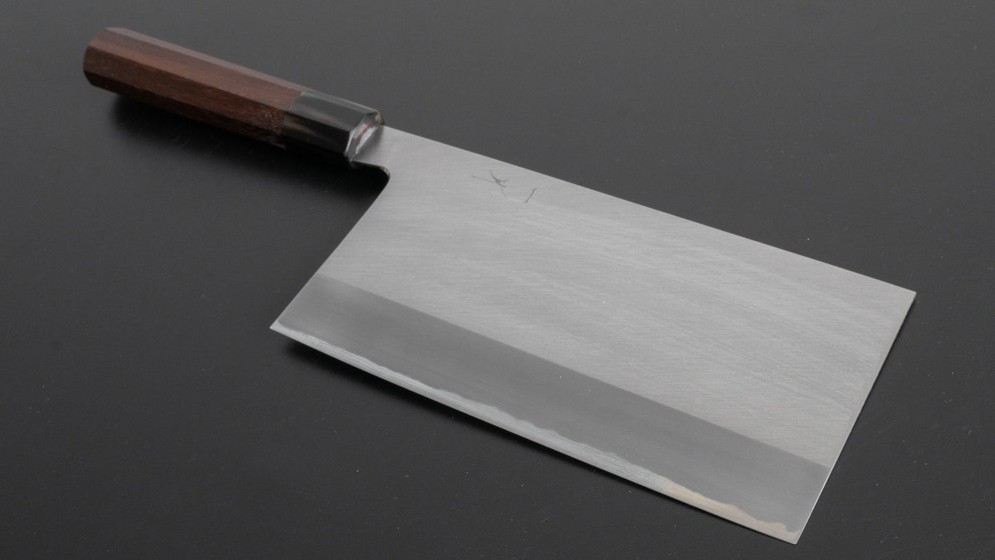 Hitohira Togashi White #1 Stainless Clad Chinese Cleaver 180mm Taihei Rosewood Handle - HITOHIRA