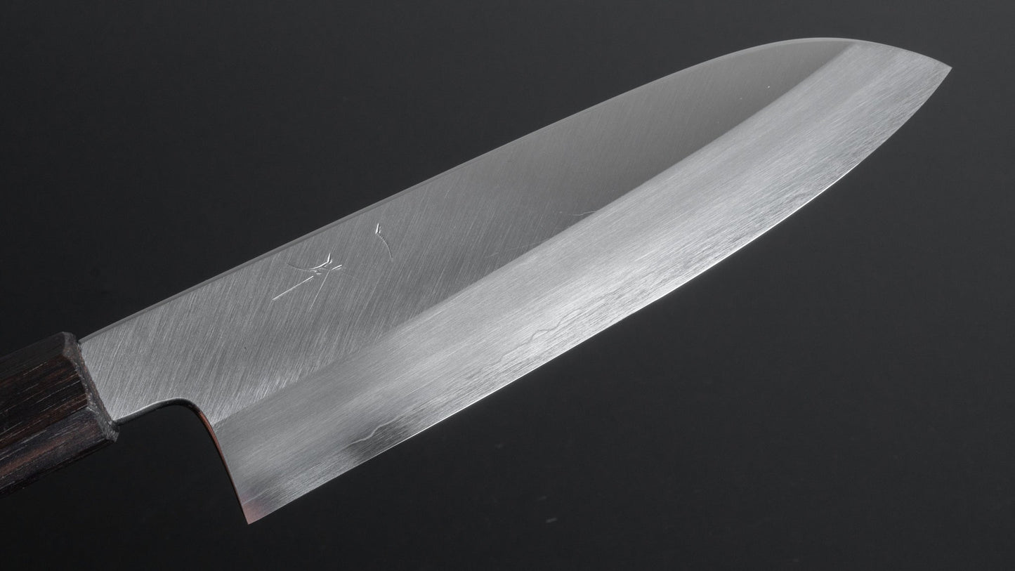 Hitohira Yamatsuka Rikichi Silver #3 Migaki Santoku 180mm Tagayasan Handle - HITOHIRA