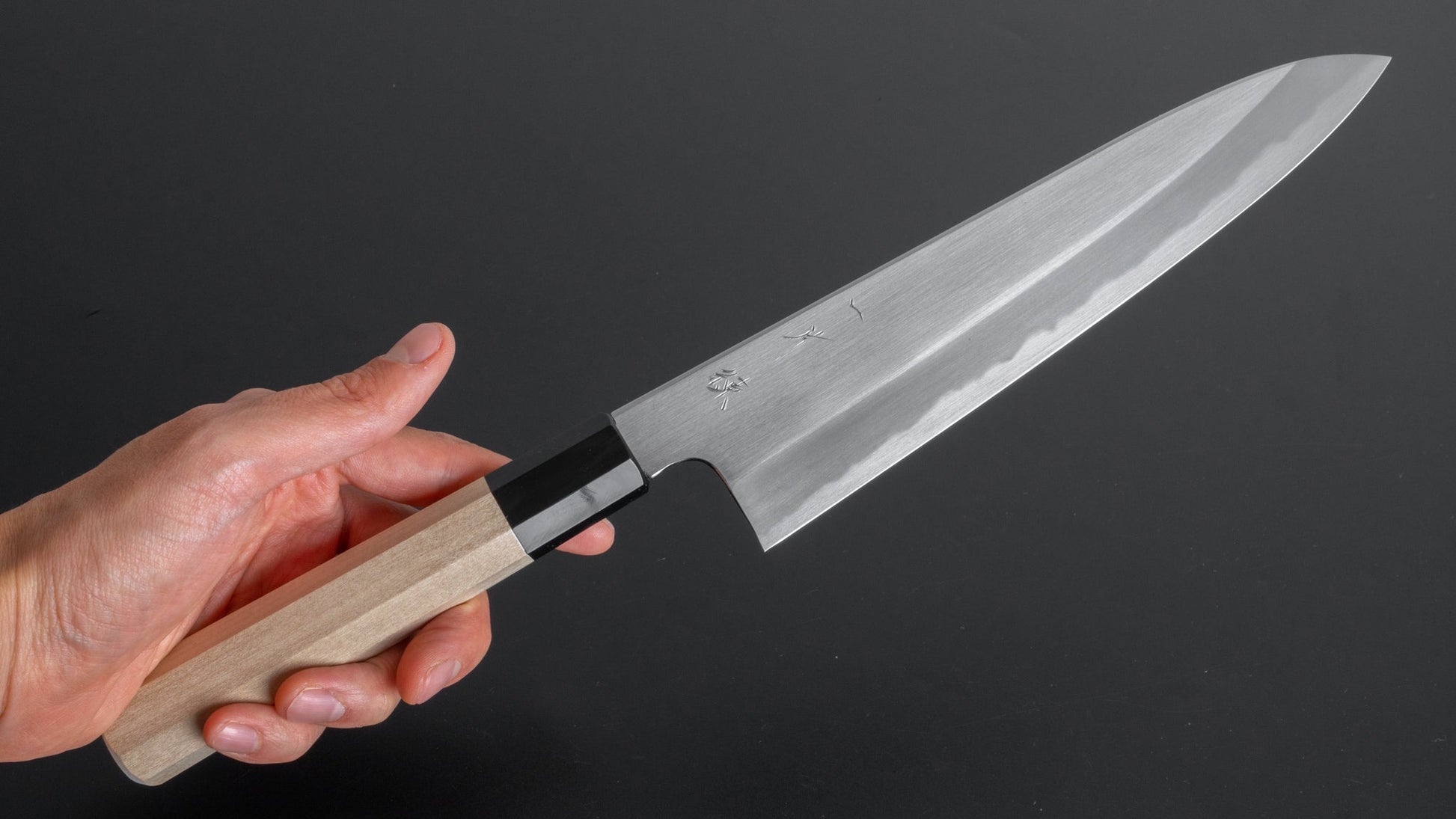 Hitohira Kikuchiyo Ren White #2 Gyuto 210mm Ho Wood Handle - HITOHIRA