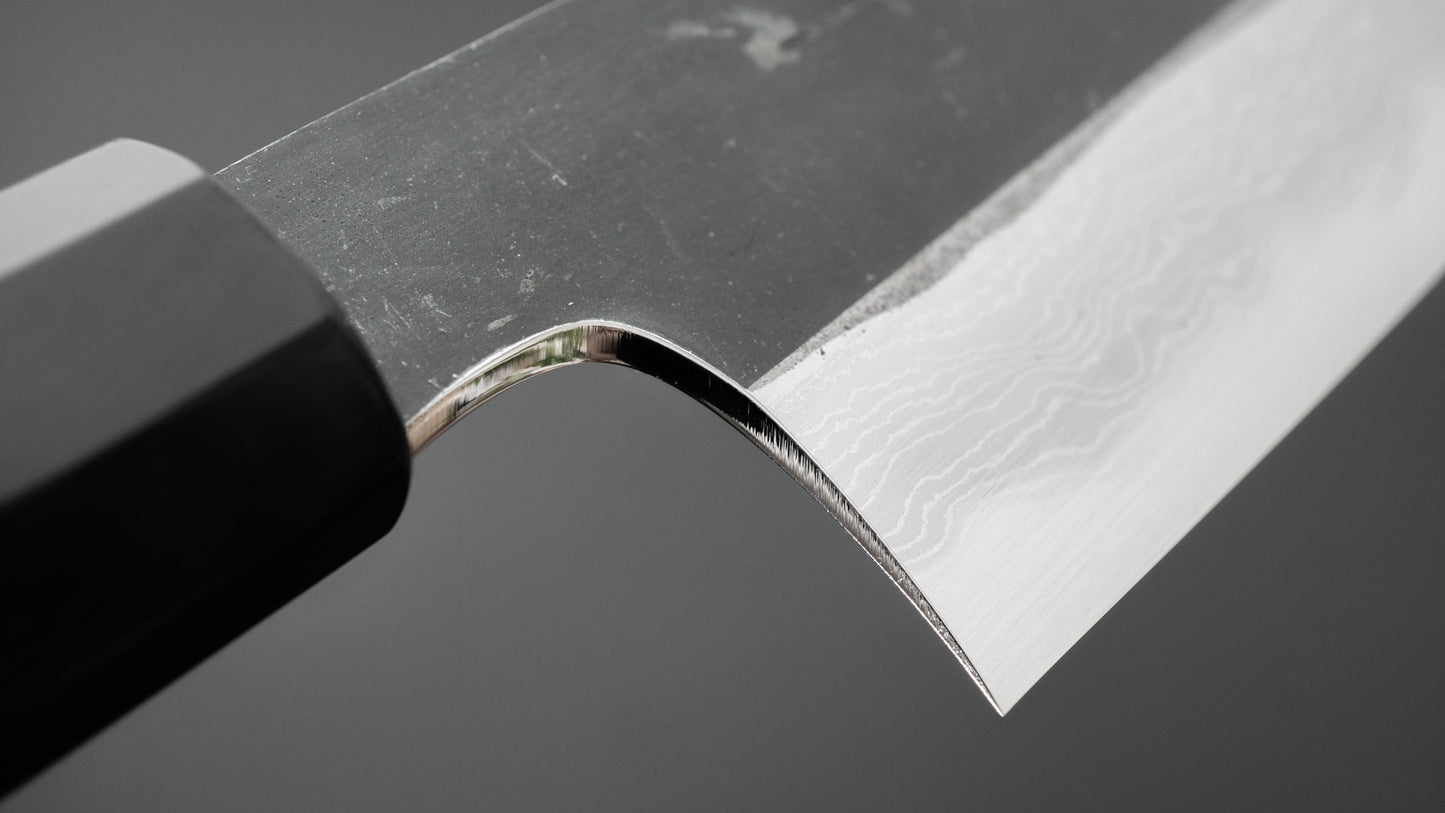 Hitohira Togashi White #1 Kurouchi Damascus Gyuto 240mm Burnt Yakusugi Handle - HITOHIRA