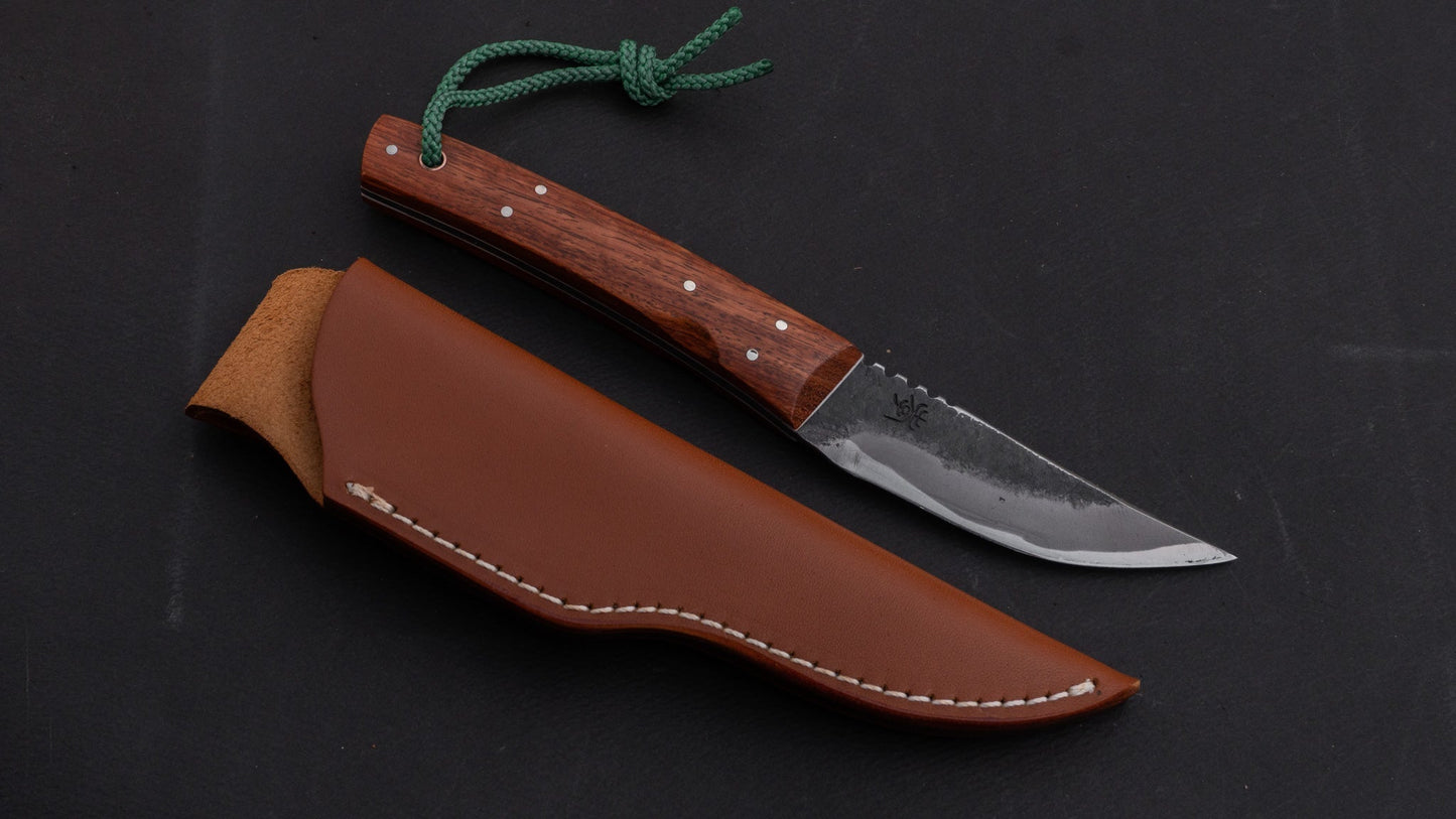 Fukuta Blue #2 Hunting Fixed Blade 90mm Rosewood Handle | HITOHIRA