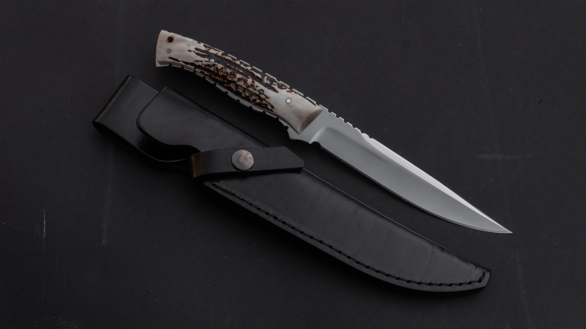 Fukuta ATS Hunting Fixed Blade 150mm Stag Handle | HITOHIRA