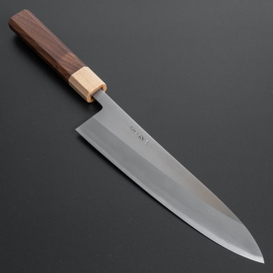 Hitohira TD Blue #2 Stainless Clad Migaki Gyuto 210mm Walnut Handle - HITOHIRA