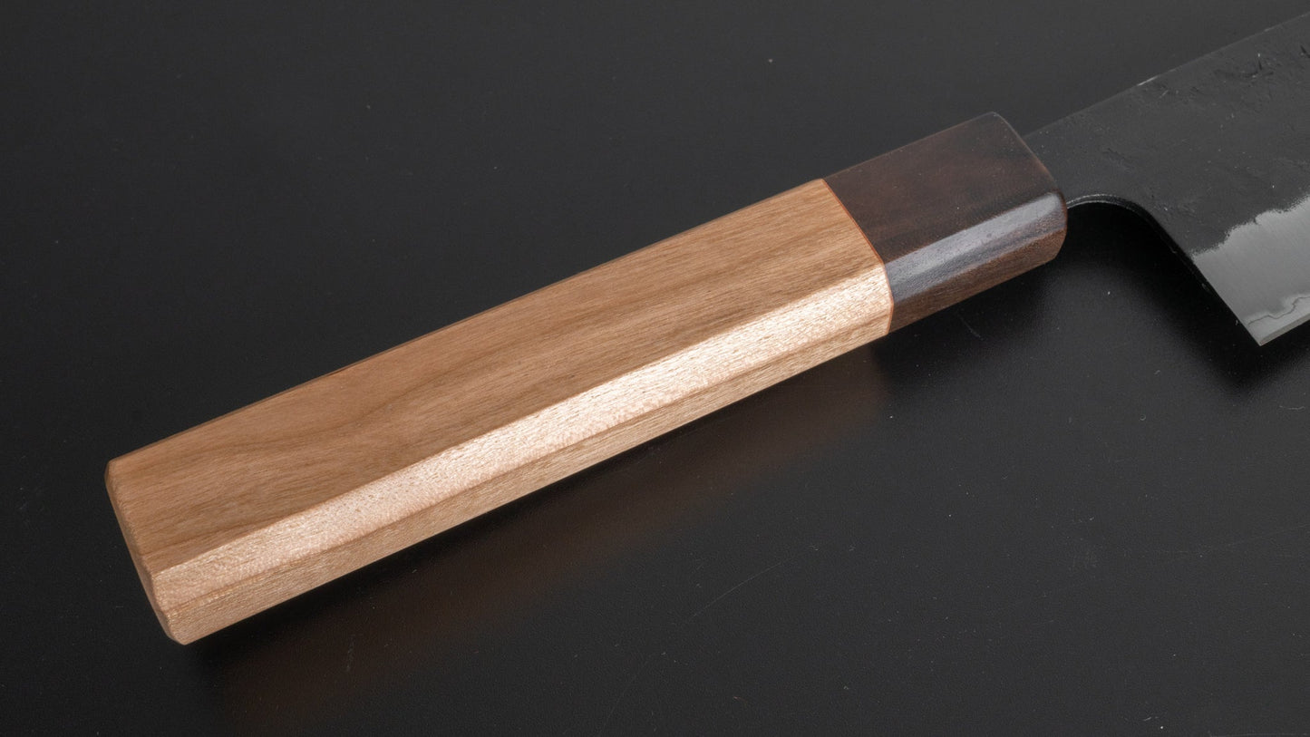 Hitohira Futana SB Kuro Nashiji Santoku 170mm Cherry Wood Handle - HITOHIRA