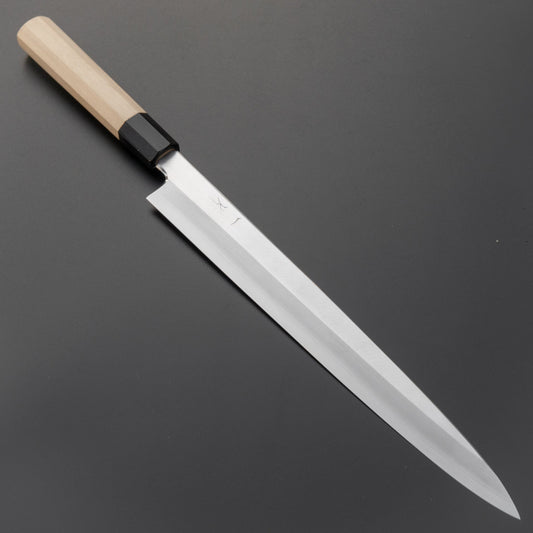 Hitohira Kikuchiyo Manzo Silver #3 Yanagiba 300mm Ho Wood Handle (Saya) | HITOHIRA