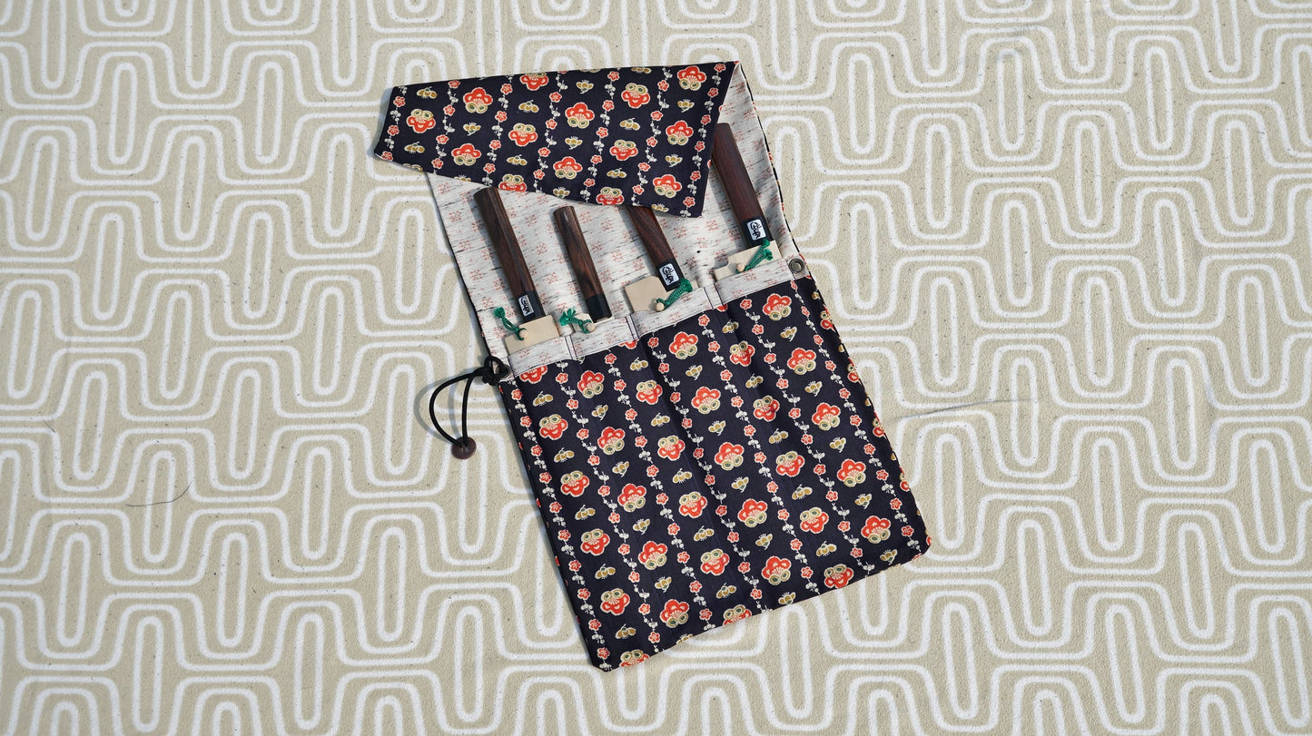 Hitohira Kimono Knife Roll Small (4 Pocket) - HITOHIRA