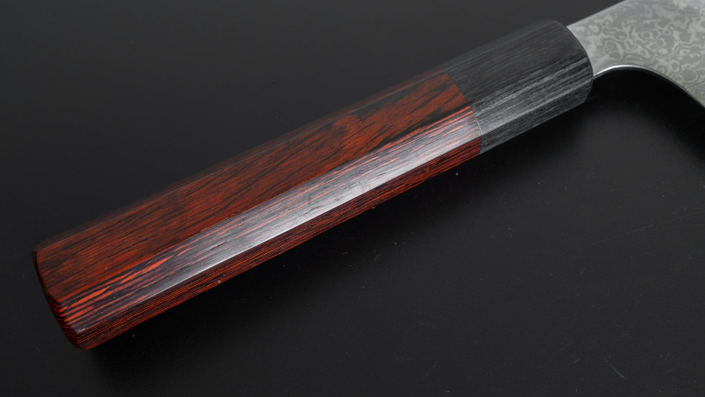 Hitohira Imojiya TH Damascus Gyuto 210mm Pakka Handle (Red) - HITOHIRA