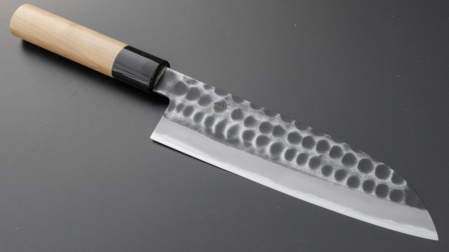 Hitohira Hinode Tsuchime White #2 Santoku 180mm Ho Wood Handle | HITOHIRA