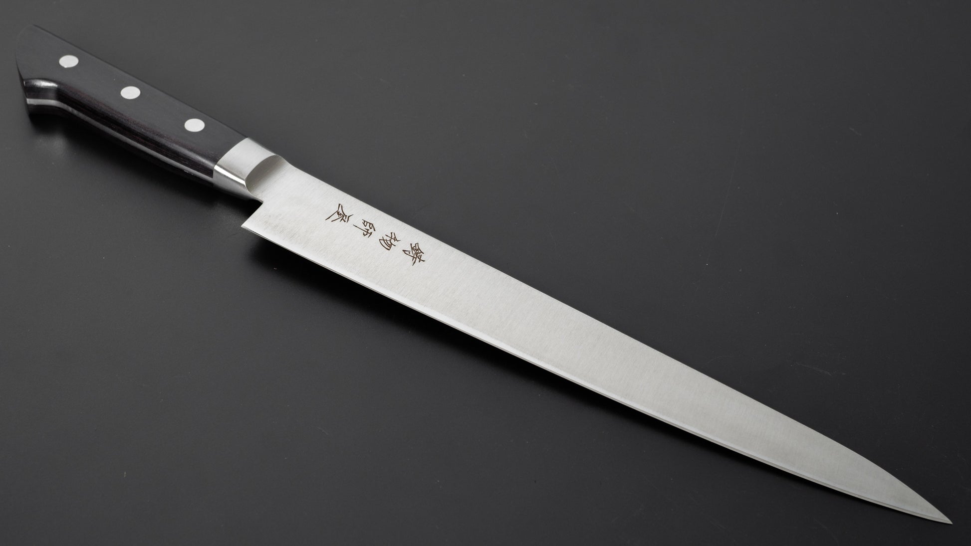 Hitohira Imojiya KF Stainless Sujihiki 240mm Pakka Handle - HITOHIRA