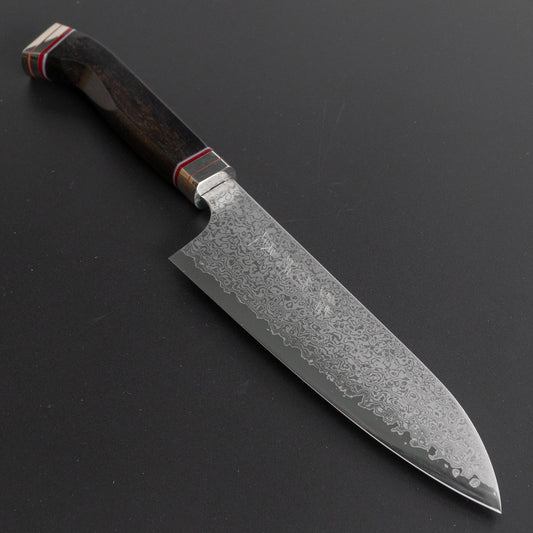 Hitohira Imojiya TH Damascus Santoku 180mm Fusion Ebony Handle - HITOHIRA