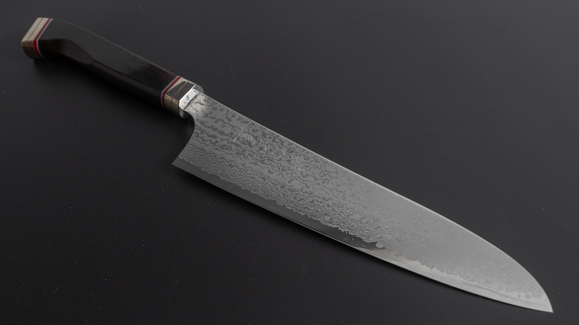 Hitohira Imojiya TH Damascus Gyuto 240mm Fusion Ebony Handle - HITOHIRA