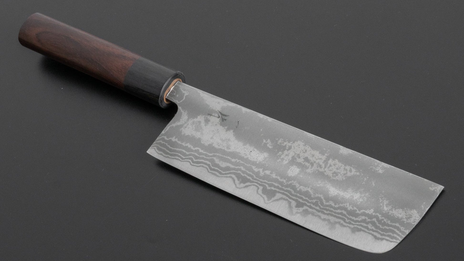 Hitohira GR Blue #2 Damascus Nakiri 150mm Rosewood Handle - HITOHIRA