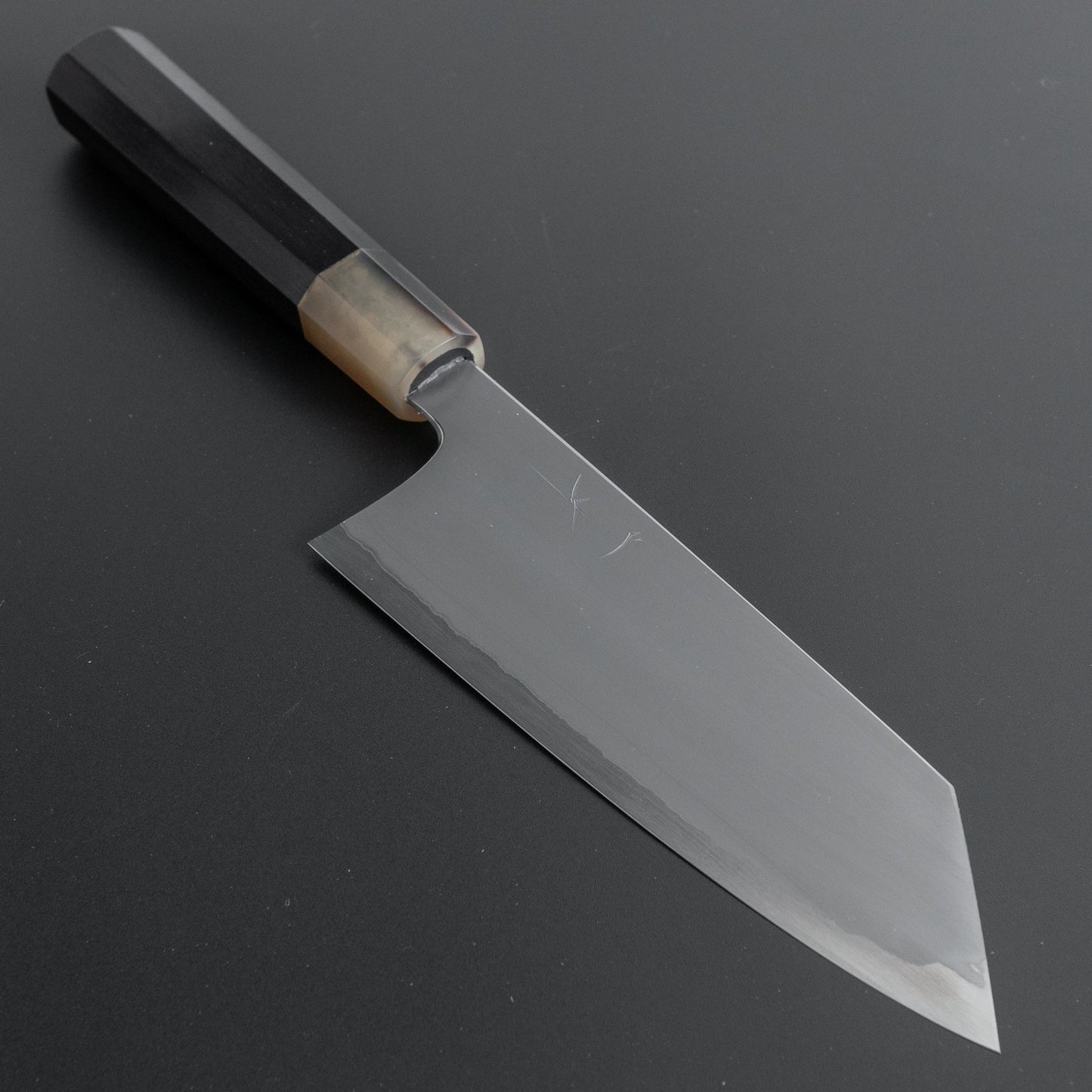 Hitohira Togashi White #1 Stainless Clad Kasumi Bunka 180mm Ebony Handle - HITOHIRA