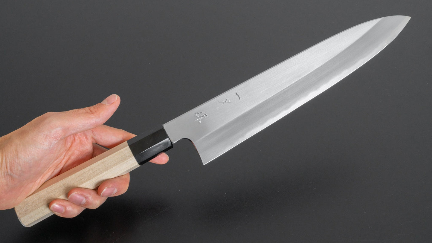 Hitohira Kikuchiyo Ren White #2 Gyuto 240mm Ho Wood Handle - HITOHIRA